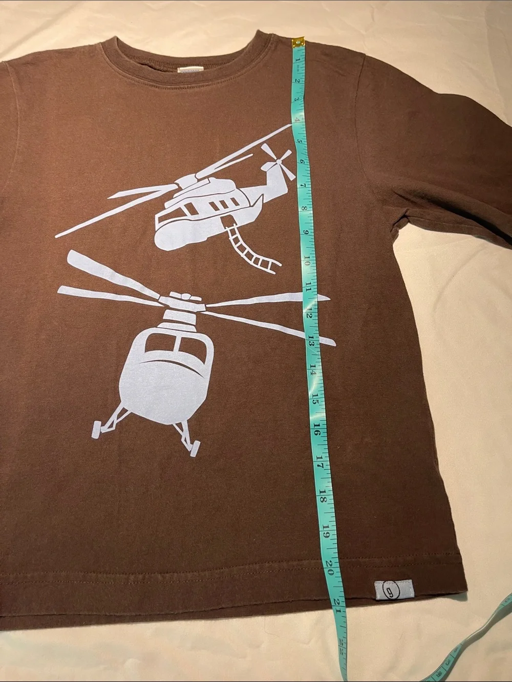 Gymboree Brown Long-Sleeve Tee with Light Blue Helicopter Graphic